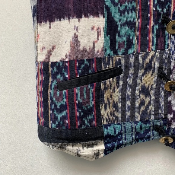 Vintage 90s hippie patchwork waistcoat - Picture 2 of 9